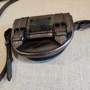 Burberry Mini Buckle Bridle..Metallic silver..